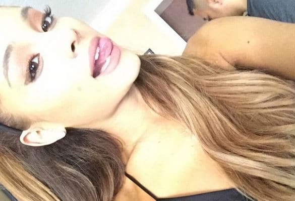 Ariana Grande sticking out her tongue