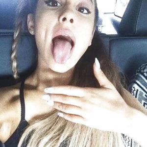 Ariana Grande open mouth
