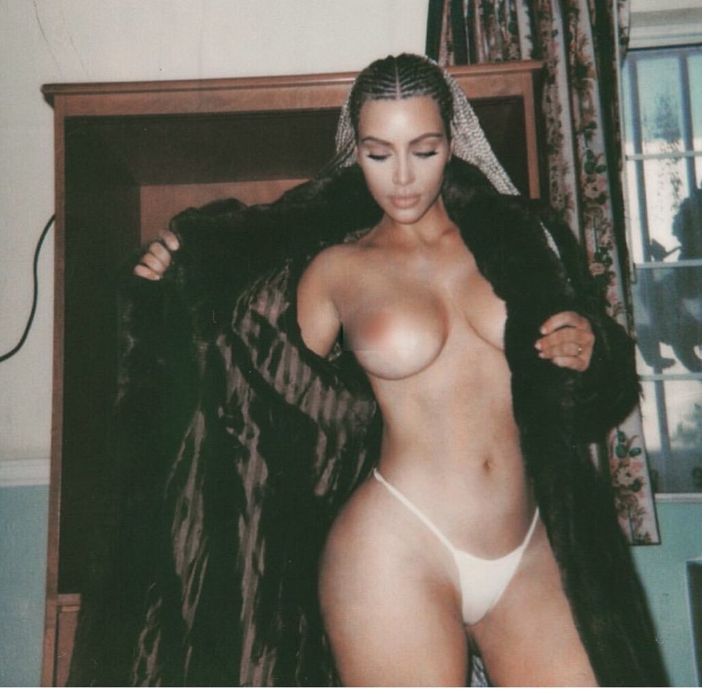 Kim Kardashian naked in thong