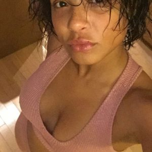 milian takes a sexy snapchat in pink outfit