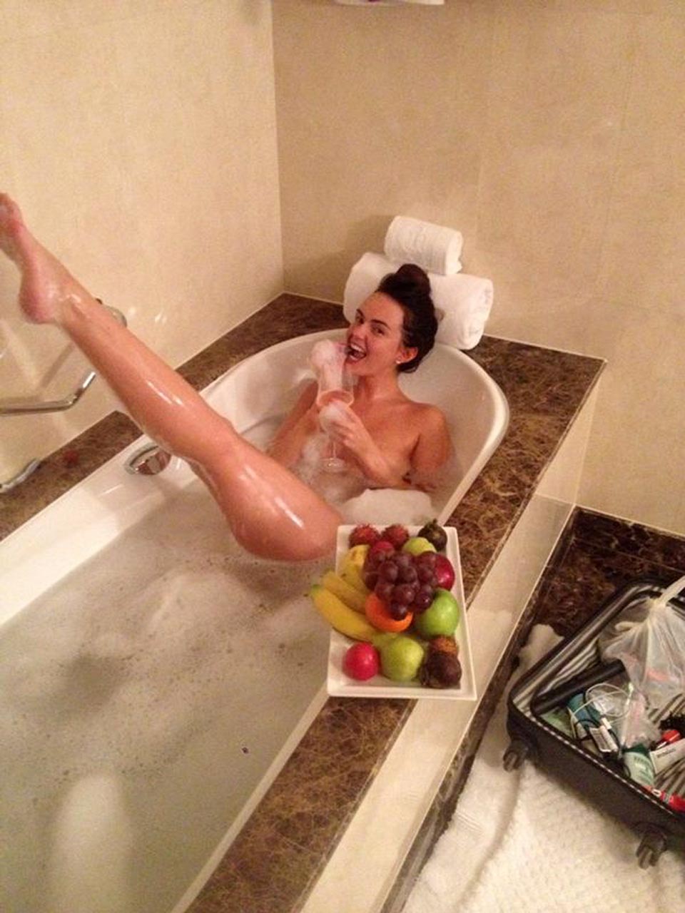 Jennifer Metcalfe naked in tub